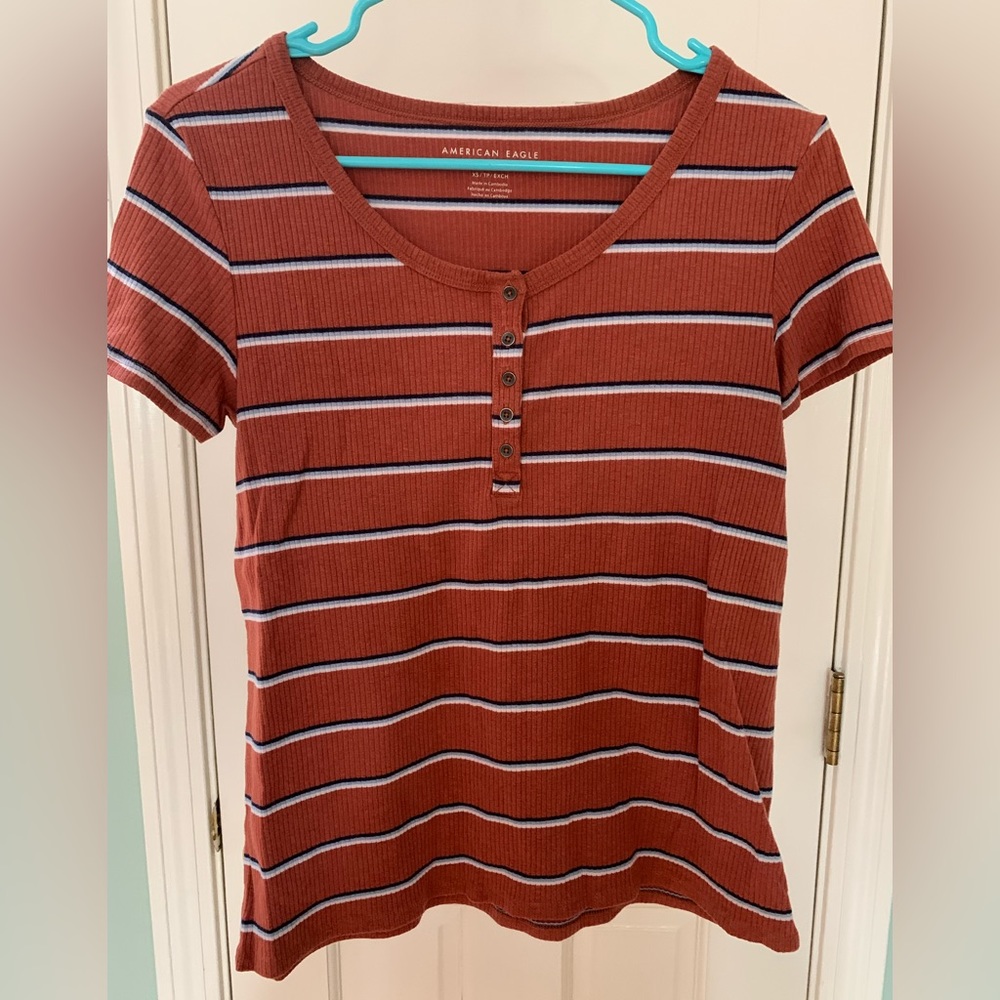 Women’s XS American Eagle Shortsleeved Striped Shirt